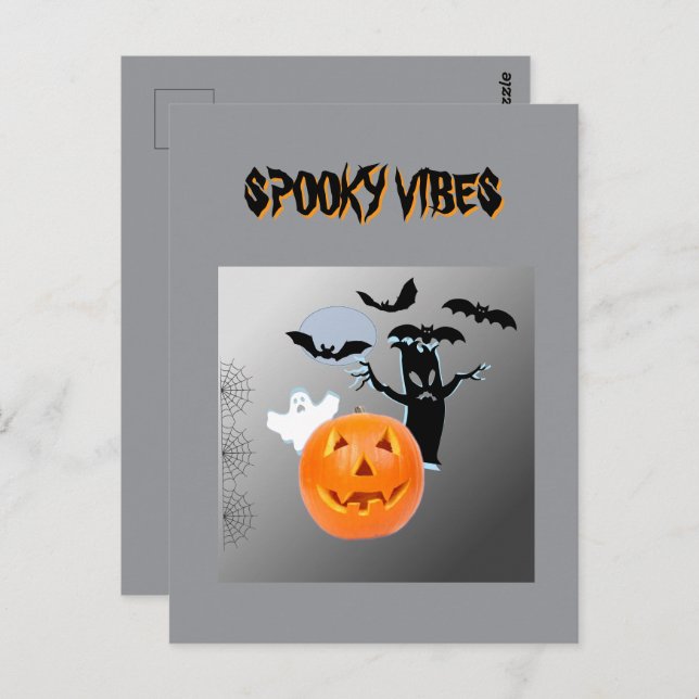 Postal Diseño de Bash de Halloween en Vibes de fantasía (Anverso / Reverso)