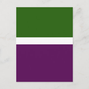 Postal Diseño de bloque de color plano verde blanco púrpu