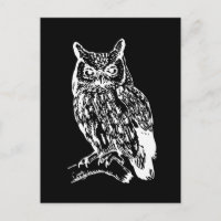 Diseño de búho blanco y negro