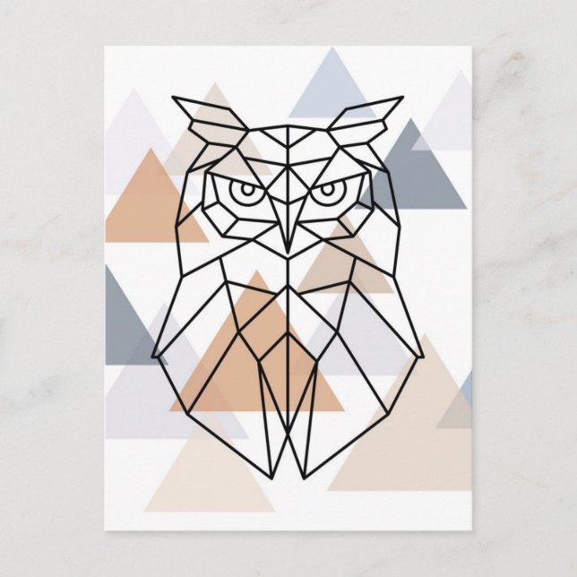Postal Diseño de búho geométrico (Anverso)