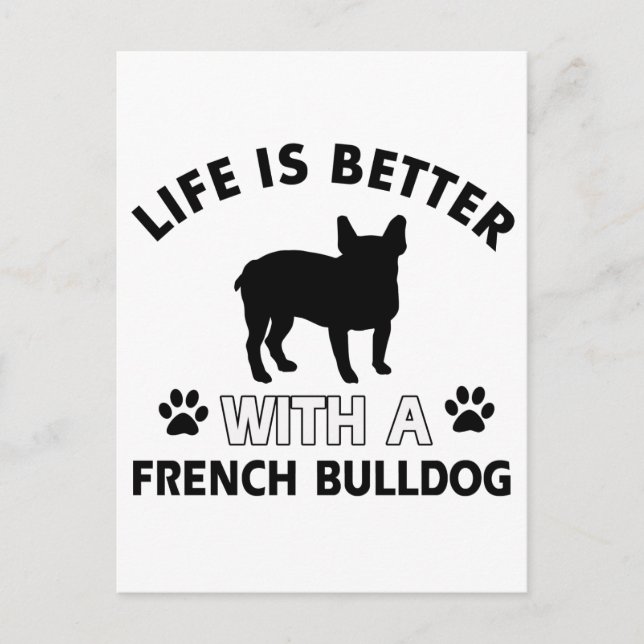 Postal Diseño de Bulldog francés (Anverso)