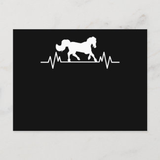 Postal Diseño de caballo latido del corazón divertido reg