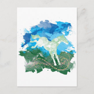 Postal Diseño de caballos galopantes