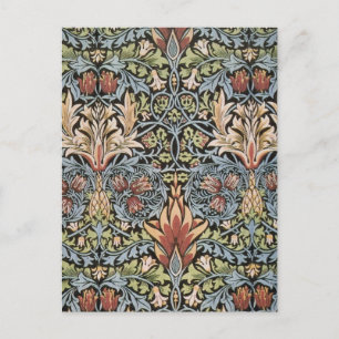 Postal Diseño de cabeza de serpiente por William Morris