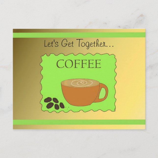 Postal Diseño de café verde y moca (Anverso)