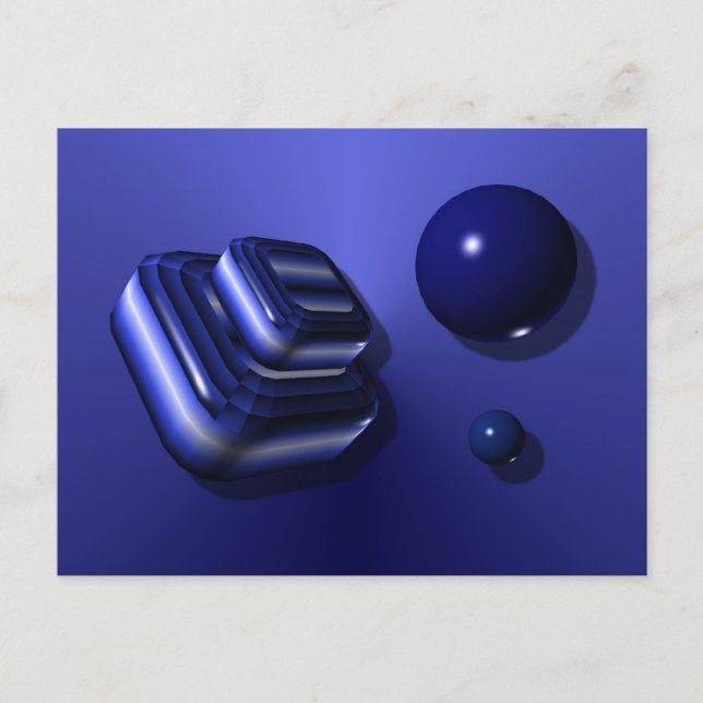 Postal Diseño de caja azul (Anverso)