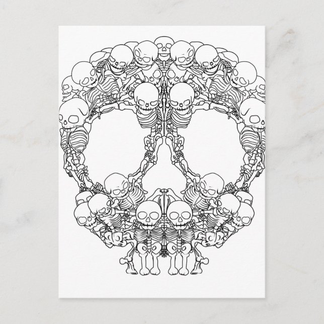 Postal Diseño de calaveras - Pirámide de cráneos (Anverso)