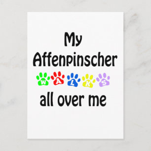 Postal Diseño de caminatas de Affenpinscher