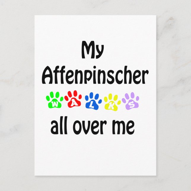 Postal Diseño de caminatas de Affenpinscher (Anverso)