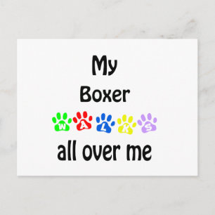 Postal Diseño de caminatas de boxer