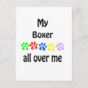 Postal Diseño de caminatas de boxer