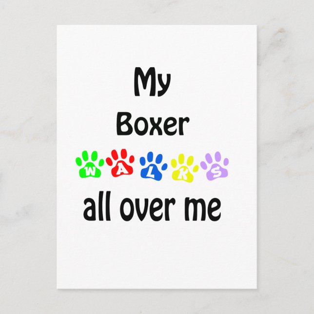 Postal Diseño de caminatas de boxer (Anverso)