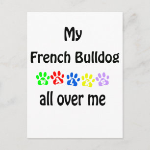 Postal Diseño de caminatas de Bulldog en francés
