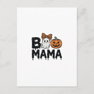 Postal Diseño de camiseta Boo Mama Halloween Fantasma Cal