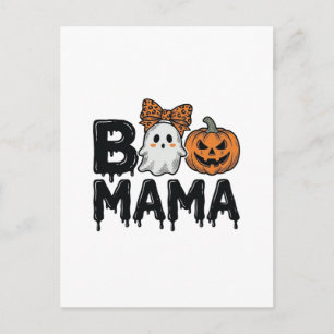 Postal Diseño de camiseta Boo Mama Halloween Fantasma Cal