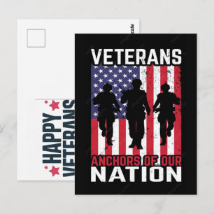 Postal diseño de camiseta de veterano diseño tipográfico
