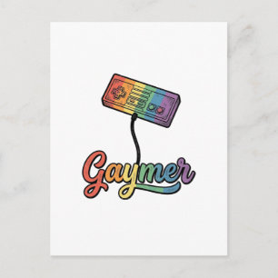Postal Diseño de camiseta vectorial de Gaymer Rainbow Gam