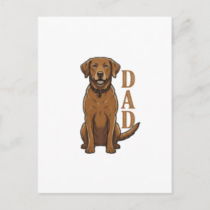 Postal Diseño de camiseta Vintage Brown Dog Dad_1