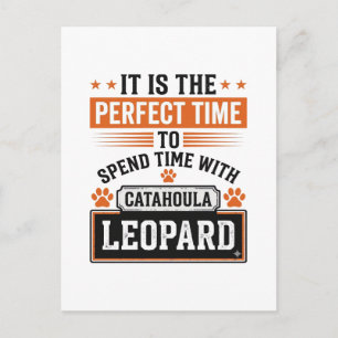 Postal Diseño de camiseta vintage de perro leopardo Catah