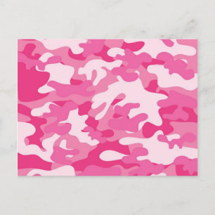 Postal Diseño de camo rosa y blanco