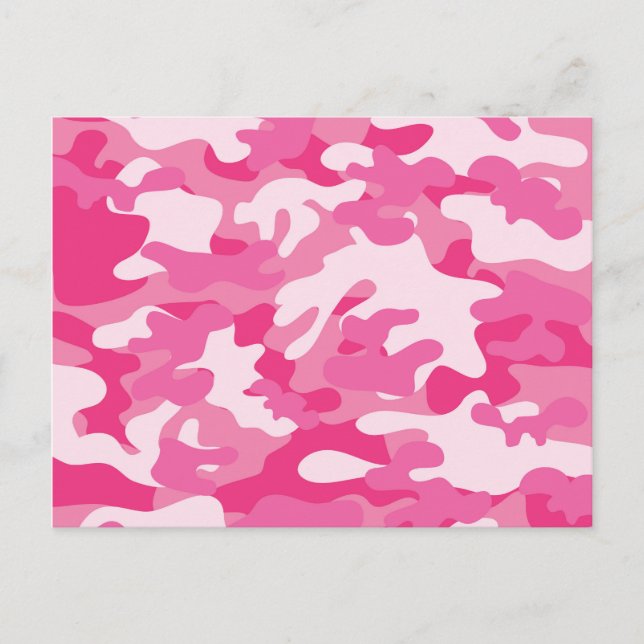 Postal Diseño de camo rosa y blanco (Anverso)