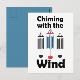Postal Diseño de Campanas de Viento que Repican con el Vi
