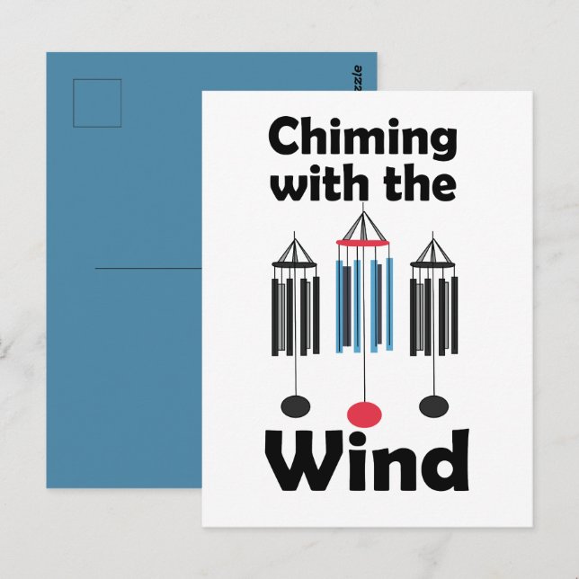 Postal Diseño de Campanas de Viento que Repican con el Vi (Anverso / Reverso)