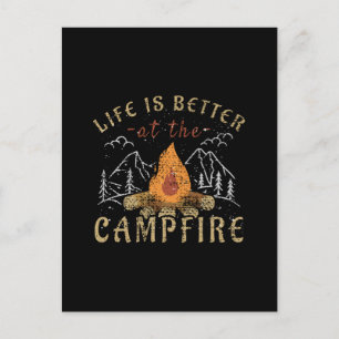Postal Diseño de camping junto a fogata