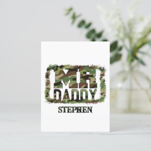 Postal Diseño de camuflaje Mr. Daddy con nombre personali