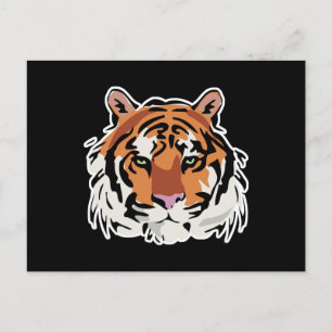 Postal diseño de cara de tigre genial