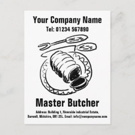 Postal Diseño de carnicería para personalizar. Maestro ca