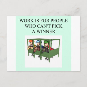 Postal diseño de carreras de caballos de raza