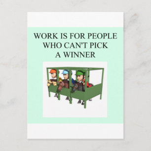 Postal diseño de carreras de caballos de raza