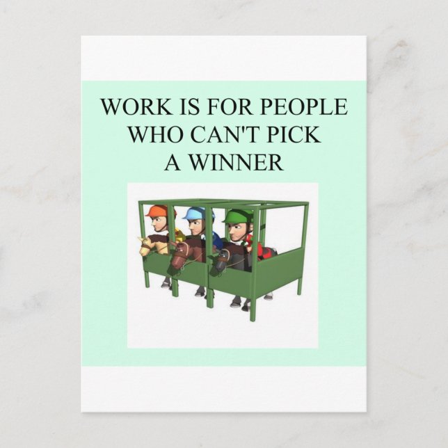 Postal diseño de carreras de caballos de raza (Anverso)