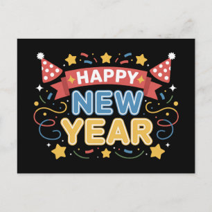 Postal Diseño de Celebración de Año Nuevo Feliz