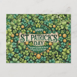 Postal Diseño de Celebración del Trébol Irlandés