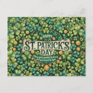 Postal Diseño de Celebración del Trébol Irlandés