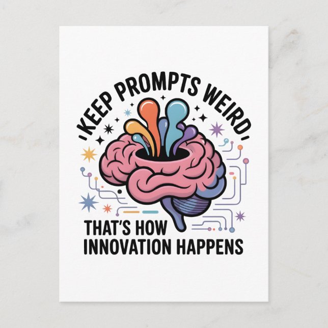 Postal Diseño de cerebro de innovación de inteligencia ar (Anverso)