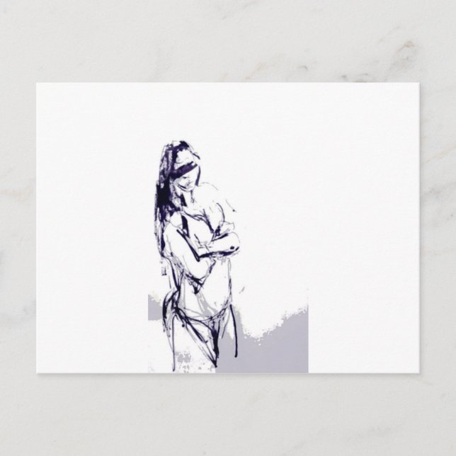 Postal Diseño de chica funky (Anverso)