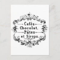 Diseño de chocolate vintage en tipografía francesa