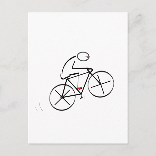 Postal Diseño de Ciclista Estilizado (Anverso)