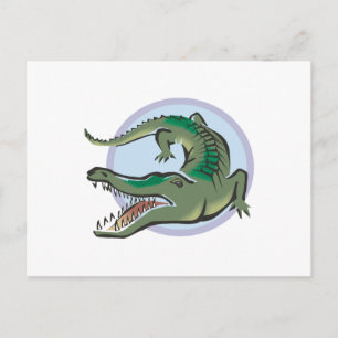 Postal Diseño de círculo de cocodrilo/caimán