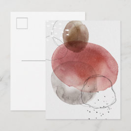 Postal Diseño de círculos abstractos de acuarela colorido