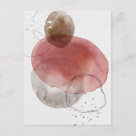 Postal Diseño de círculos abstractos de acuarela colorido