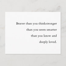 Diseño de cita Braver Stronger Smarter Amado