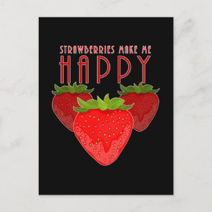 Postal Diseño de cita de fresa linda Fruta kawaii en ne