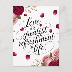 Postal Diseño de cita floral Rosa Elegante