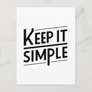 Postal Diseño de cita minimalista Manténlo simple