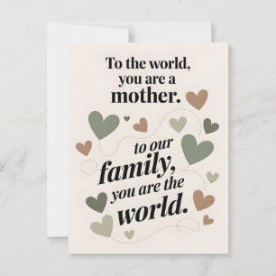 Postal Diseño de citas del Día Minimalista de la Madre