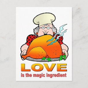 Postal Diseño De Cocina Retro.El Amor Es El Ingrediente M